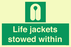 Life jackets stowed within